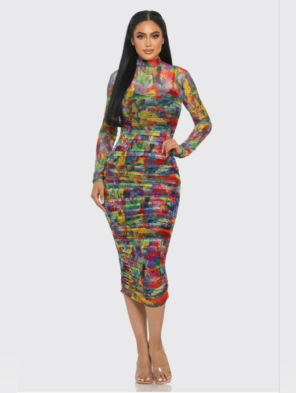 Painted Perfection Midi Length Dress - Picture 1 of 2